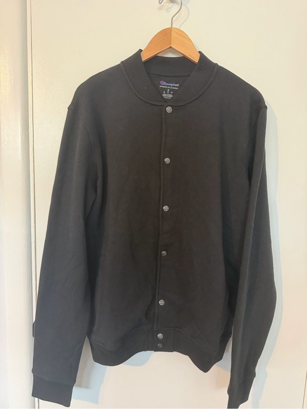 Champion Black Snap-Front Bomber Jacket